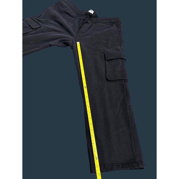 H&M Black Relaxed Fit Cargo Pants Mens XXL Cotton Blend Elastic Waistband & Pock - Picture 5 of 6
